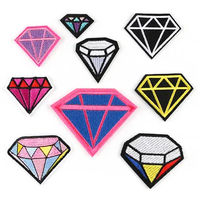 DIY Diamond Embroidered Sew Iron On Badge Patches Clothing Fabric Applique Craft • £2.99