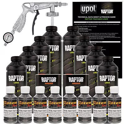 U-POL Raptor Tintable Charcoal Metallic Spray-On Truck Bed Liner Spray Gun 8 L • $419.99