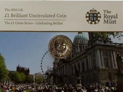 2010 £1 - Cities - Belfast  - Brilliant Uncirculated -bu One Pound Coin Pack • £34.99