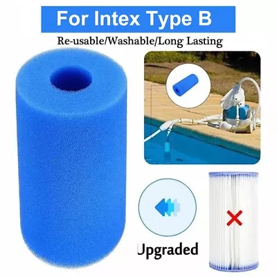 1 * Filter Sponge Reusable Washable Swimming Pool Cartridge For Intex Type B • $17.96