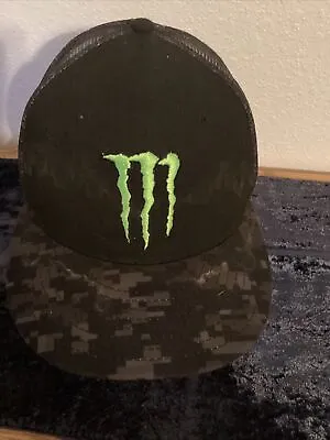 Monster Energy New Era 9fifty Black/camo Snapback Hat Mesh Baseball Cap • $24.99