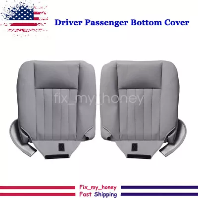 Front Both Bottom PERF Leather Seat Cover Gray For 2003-06 Lincoln Navigator • $90.56