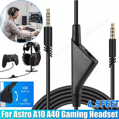 Audio Cable Cord Volume Control For Astro A10 A40 PS4 Xbox One Gaming Headset 2M • $8.89