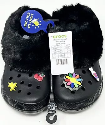 Crocs Mammoth Charm Lined Clog Women's Size 9 Black NEW • $144.99