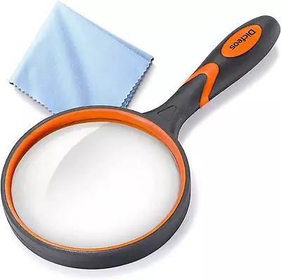 Magnifying Glass 10X Handheld Reading Magnifier With Cleaning Cloth-100Mm Large  • $12.78