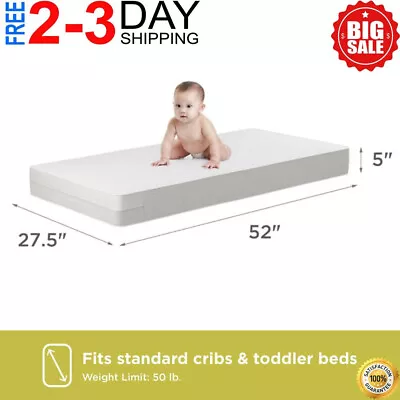 Child Crib Mattress Firm Baby Toddler Waterproof Bed Infant Comfort Sleep Foam • $39.99