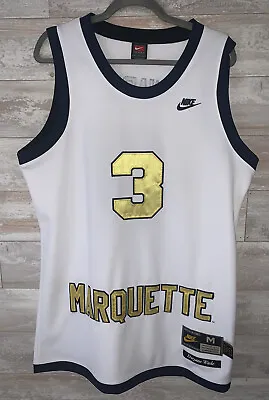Dwyane Wade 1977 Marquette Greats & Glory White Nike Authentic Jersey Men M • $54.99