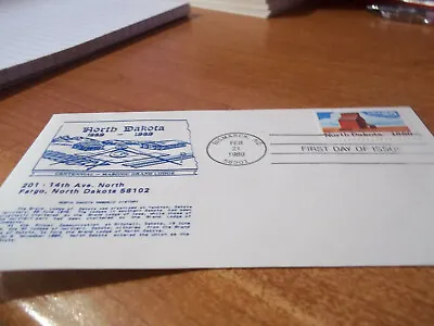 USA Masonic FDC North Dakota 1889 - 1989 Grand Lodge VGC 21 Feb 1989 1 X Stamp • £3