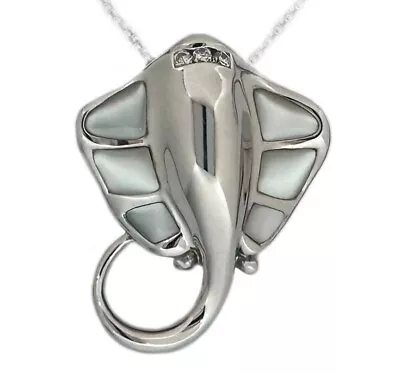 925 Sterling Silver Mother Of Pearl Inlay Stingray  Charm Pendant 03 • $33.25