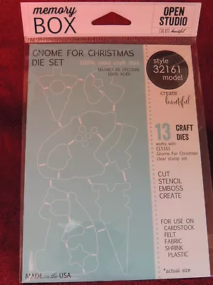 NEW Memory Box Steel Scrapbooking Die GNOME FOR CHRISTMAS DIE SET 32161 • $17.50