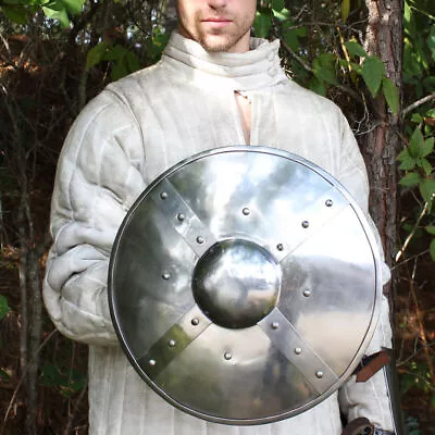 Medieval Renaissance Archers Combat Buckler Shield 14g Steel Battle Ready • $54.99