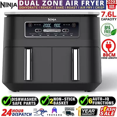 Ninja Air Fryer Large Twin Baskets Dual Cooking Airfyer Machine Frying 1750w New • $343.97