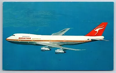 Vintage Postcard Plane Qantas 747B Airways Boeing Chrome ~13724 • $2.15