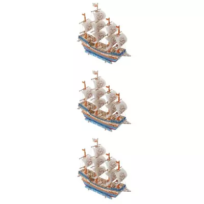  3 Sets Sailing Model Nautical Sailboat Decor Dining Table Home Accessories • £31.55