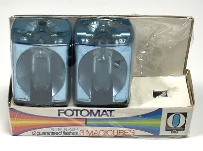 VTG 2pk FOTOMAT Blue Flash Cubes Bulbs MAGICUBES Photo Photography Open PKG NEW • $11.99