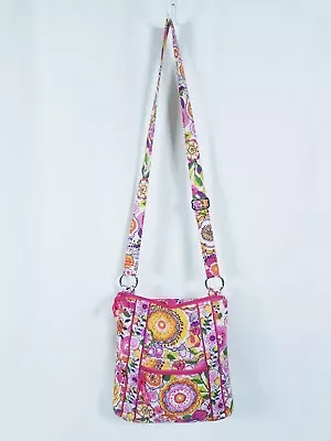 Bag Vera Bradley Clementine Hipster Crossbody Quilted Bright Pink Floral • $15