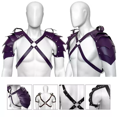 Medieval Shoulder Armor PU Leather Gladiator Battle Knight Costume Green. • $21.19