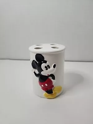 Vtg Disney Mickey Mouse Toothbrush Holder Bathroom Decor Collectible Japan 3.5” • $9.99