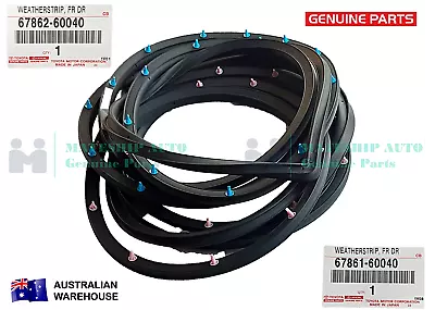 GENUINE Toyota LandCruiser 75 Series Ute Left Right Front Door Seal Rubber Set • $210.40