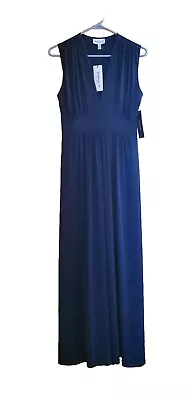 Veronica M Daily Look Sleeveless V Neck Long  Maxi Dress Navy Size Large  • $49.99