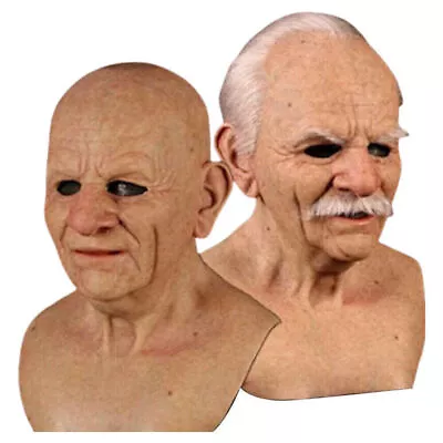 Realistic Old Man Latex Mask Full Head Male Disguise Halloween Party Cospay Mask • $24.69