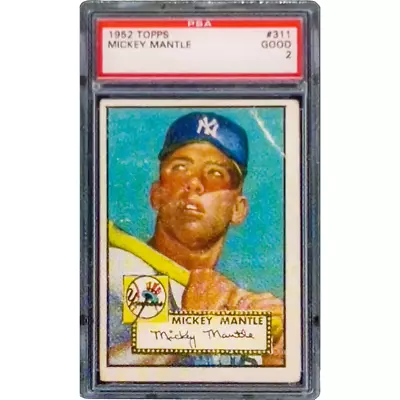 1952 Topps Mickey Mantle PSA 2 Autographed Back Rookie Lapel Pin PBX-007-A P-239 • $12.99