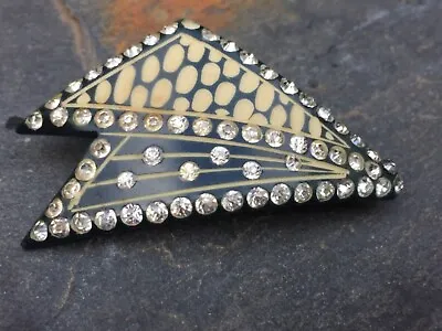 £26.50 • Buy Classic Art Deco Vintage Celluloid & Paste Stone Geometric Hat Flash Pin C1920 