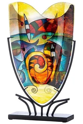 Massive 58cm Picasso Tribute Art Glass Abstract Vase/Stand Abstract Amazing • £185