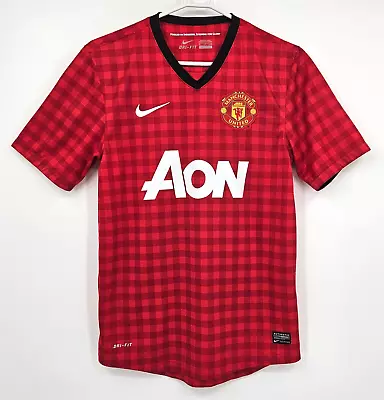 Nike Dry-Fit Manchester United AON 2012 Home Soccer Jersey Small Red 479278-623 • $34.99