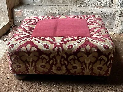 Ottoman Footstool Beautifully Upholstered Antique Under Fabric Opened To View • £150