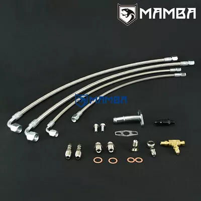 MAMBA HONDA D15 D16 Civic Turbo Oil Water Line W/ Garrett GT25R GT28R BB Turbo • $150.54