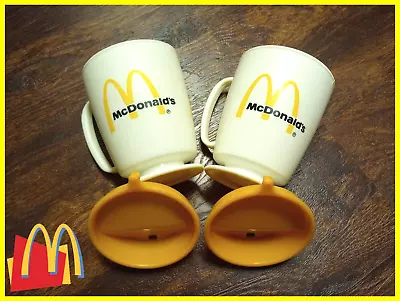 Vintage 1983 McDonald's Promo Coffee Mug Cup Lot Of 2 Plastic Whirley Industries • $28.95