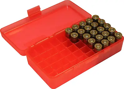 MTM 40/45/10MM Cal 50 Round Flip Top Ammo Box Storage For 45 ACP 40 S&W Clear Re • $4.03