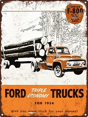 1954 Ford F-800 Truck Garage Shop Man Cave Metal Sign 9x12  A194 • $24.95