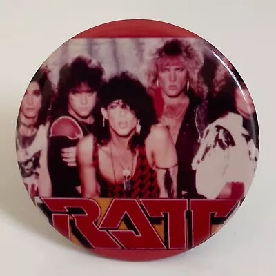 Vintage 1980s RATT Button 2.25  Pin Glam Metal Band Badge • $10.95