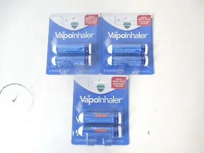 Vicks VapoInhaler On-the-Go Portable Nasal Inhaler Stick 2ct. - Lot Of 3 • $29.95