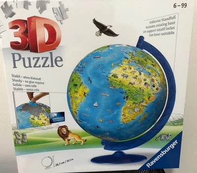 $12 • Buy *~NEW Ravensburger Earth 3D Jigsaw Puzzle World Globe 187 Pieces W/Rotating Base