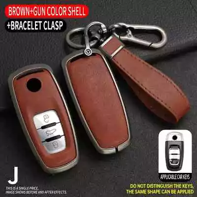 Zinc Alloy Leather Car Key Cover Case Shell Fob Holder For VW Volkswagen Touareg • $20.96