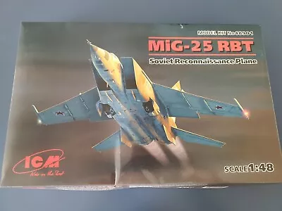 1/48 ICM MiG-25RBT Foxbat (Recon) Soviet Iraq &Libya Decals Sealed-USA Seller! • $53.50