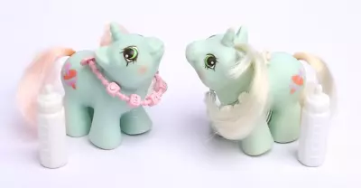 1987 My Little Pony G1 Newborn Twins Jebber & Jabber Baby Unicorn MLP - Bottles • $33.95