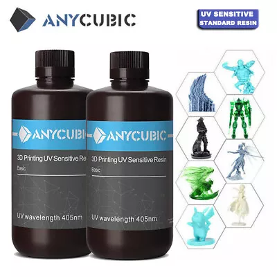 $65.99 • Buy 1/2/3KG ANYCUBIC UV Standard Resin 405nm Rapid Resin For SLA LCD 3D Printers