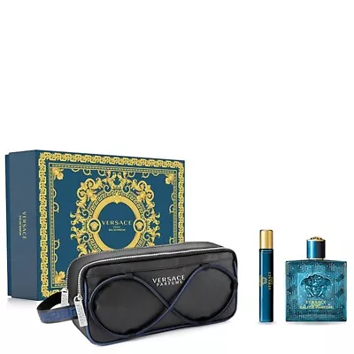 100 Ml Versace Eros Perfume Man's Gift Set Eau De Parfum Men's Fragrance Set's • £119.99