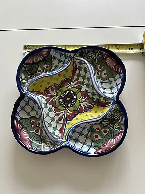 Mexico Pottery Multicolor Section Platter 9” • $6.78