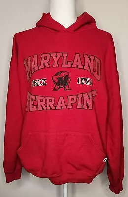 Vtg. Maryland Terrapins NCAA Russell Pullover Hoodie Adult Size L Pre-owned  • $15.99