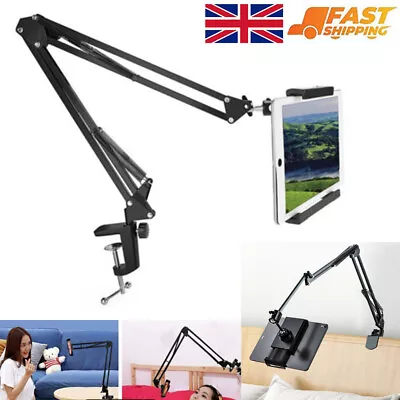 Universal 360° Long Arm Tablet Stand Mount Flexible Lazy Bed Desk Phone Holder • £8.85