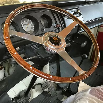 $574.50 • Buy Wolfsburg Steering Wheel Wood Rim Bay Window For VW Late Bus Camper 17  AAC182