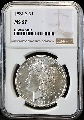 1881 S $1 Morgan Silver Dollar* NGC MS67 * Stunning Gem Uncirculated Coin #003 • $848.99