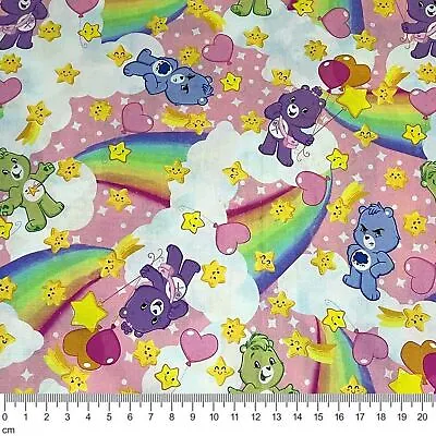 LC2461 Baby Care Bears Rainbows Woven Cotton • $11.55