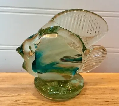 Small Art Glass Murano Style Fish Round Pedestal Base • $10