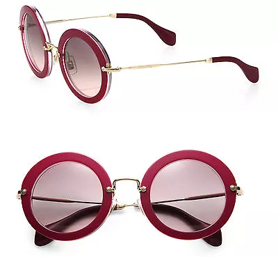 MIU MIU Noir Round Sunglasses In Violet Cyclamen Glitter SMU 13N • $199